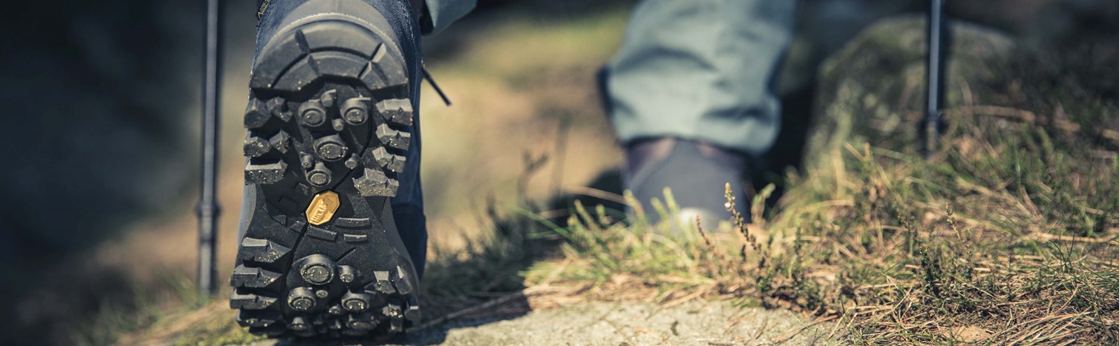 Undersiden af en vandrestøvle.