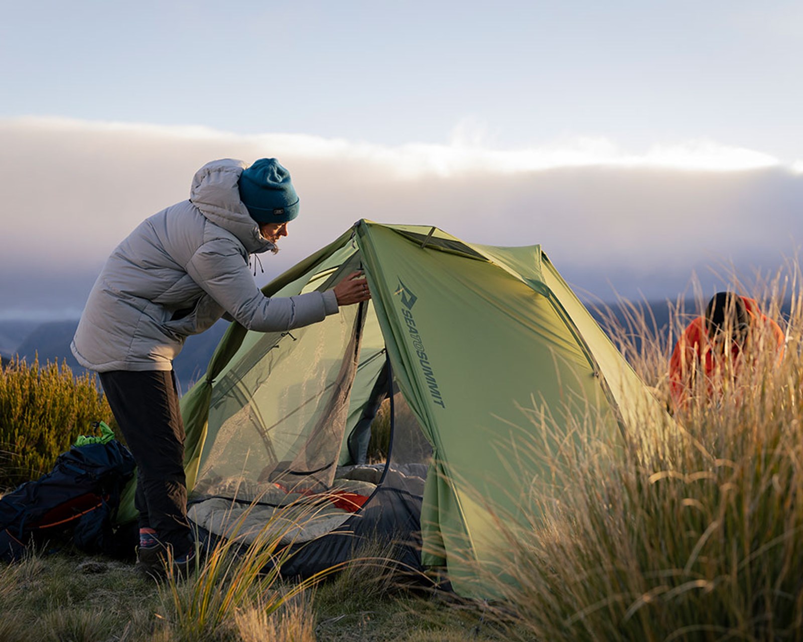 Sea to Summit telt i brug.