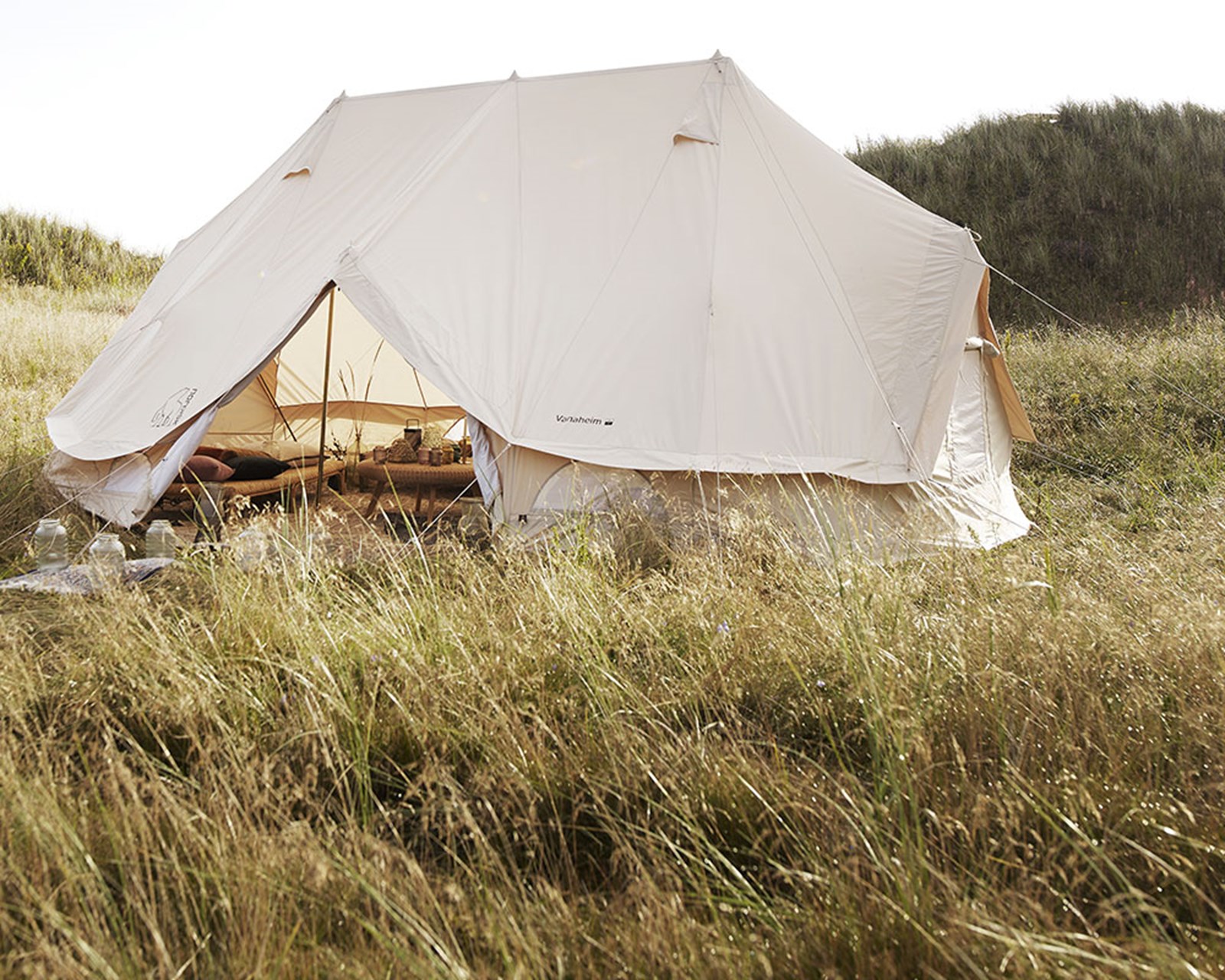 Glampingtelt i det fri.