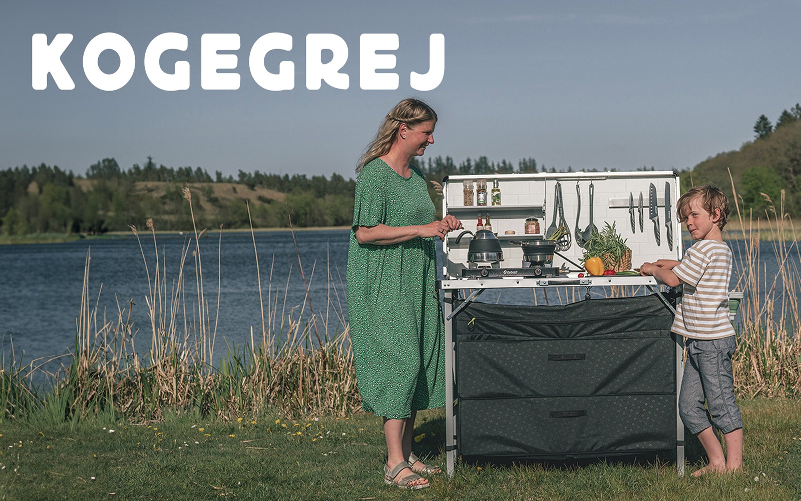 Outwell campingkøkken og madlavningsudstyr.