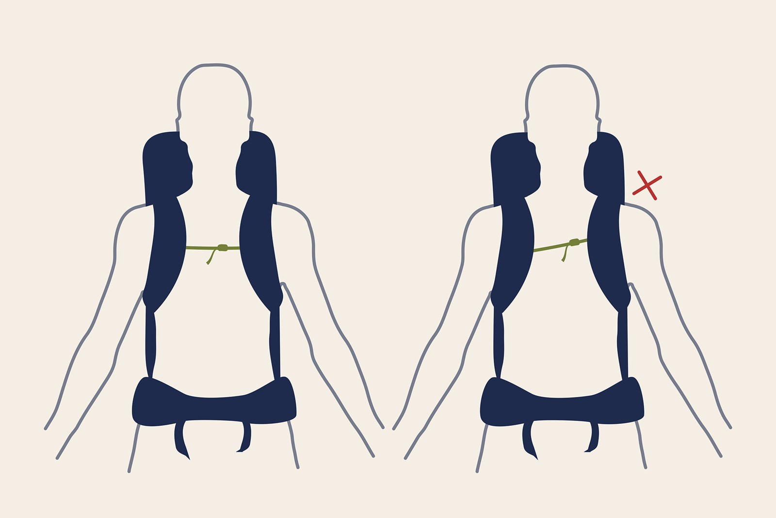 brystrem på rygsæk