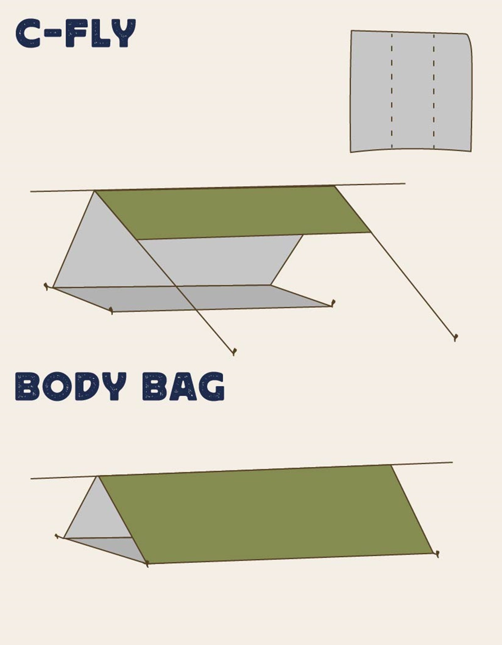 C-fly og body bag tarp setup.