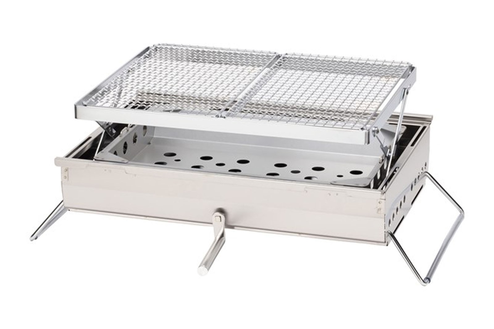 Et produktbillede af en bbq box med en stegeplade.