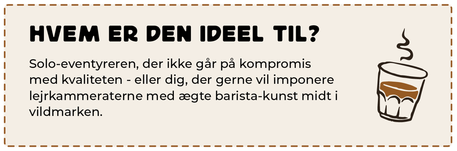 Illustration med tekst om hvem den er ideel til.