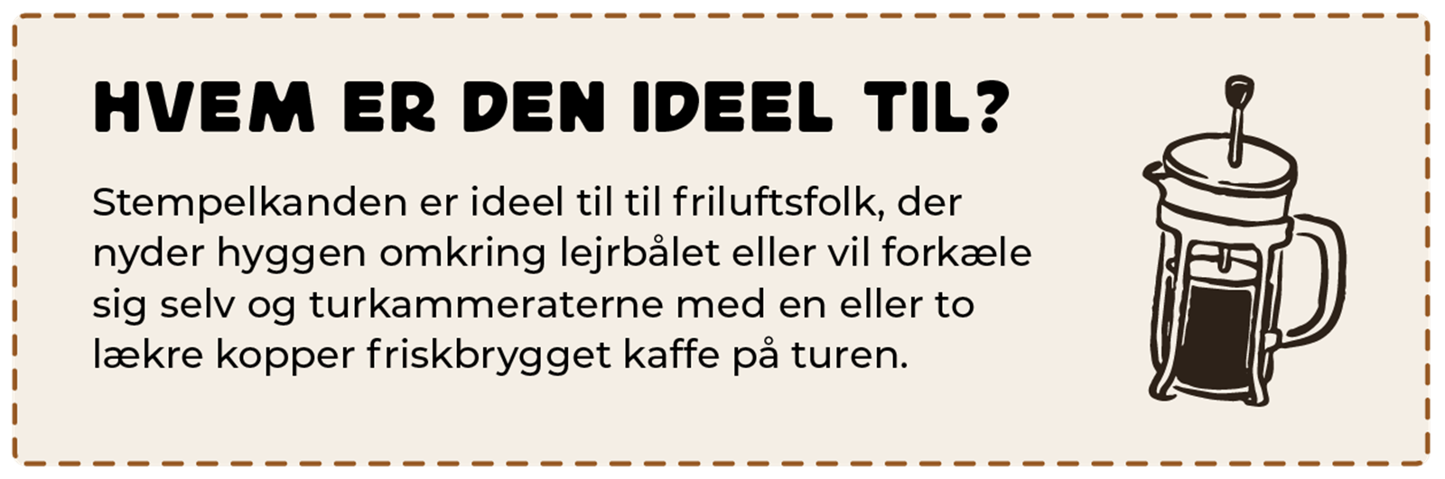 Illustration med tekst om hvem den er ideel til.