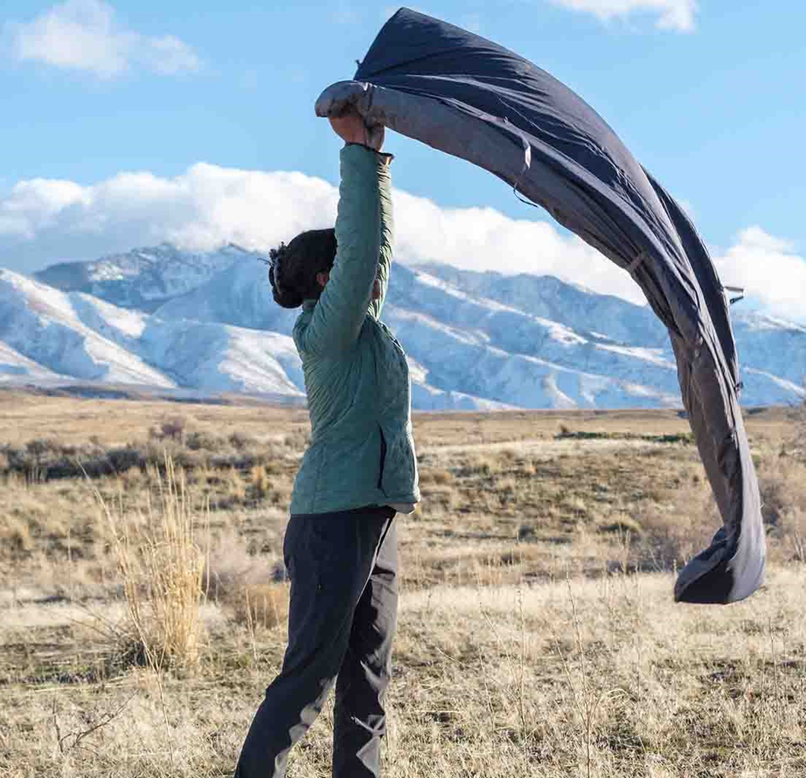 Person der lufter sin sovepose.