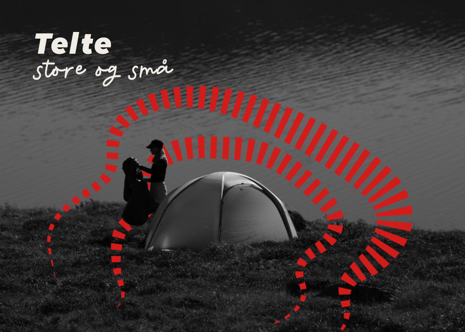 Kvinde der er ved at gøre klar til natten i telt