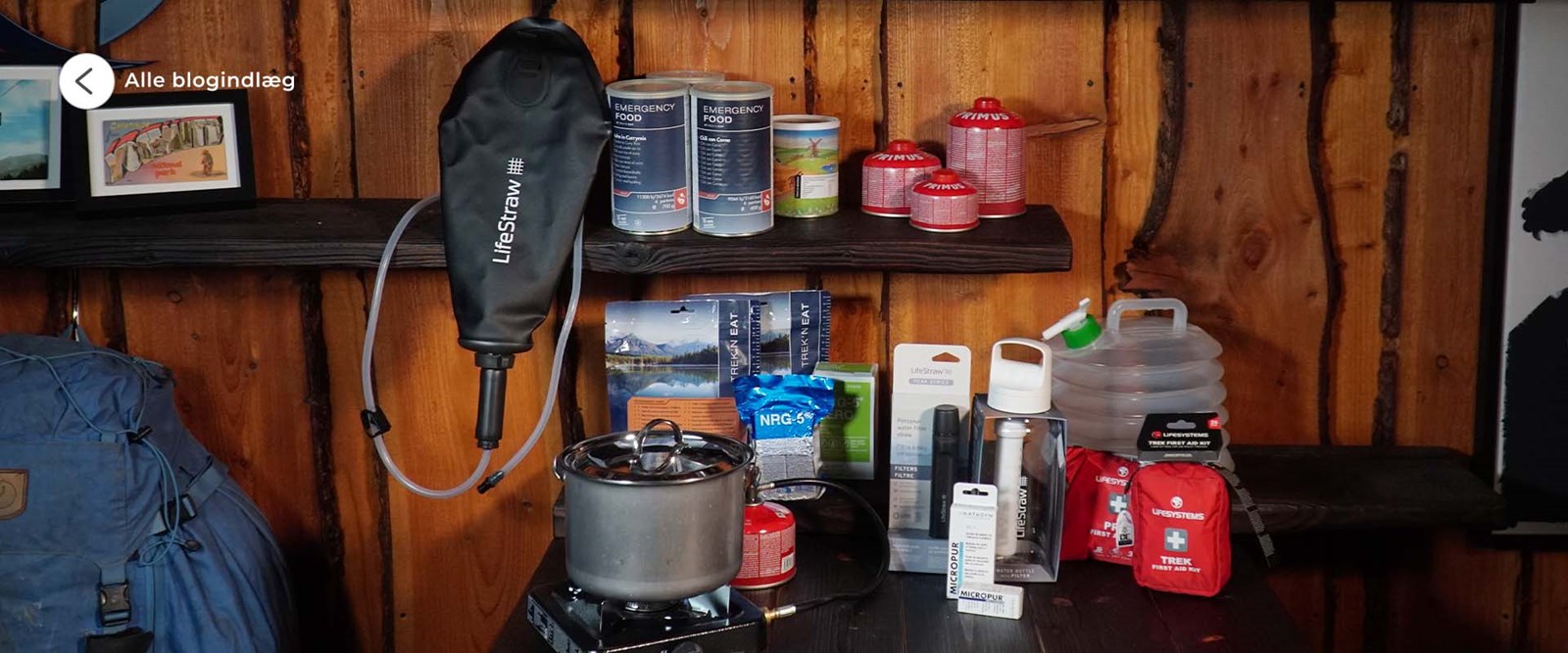 Prepping udstyr, der er klar til en krise.