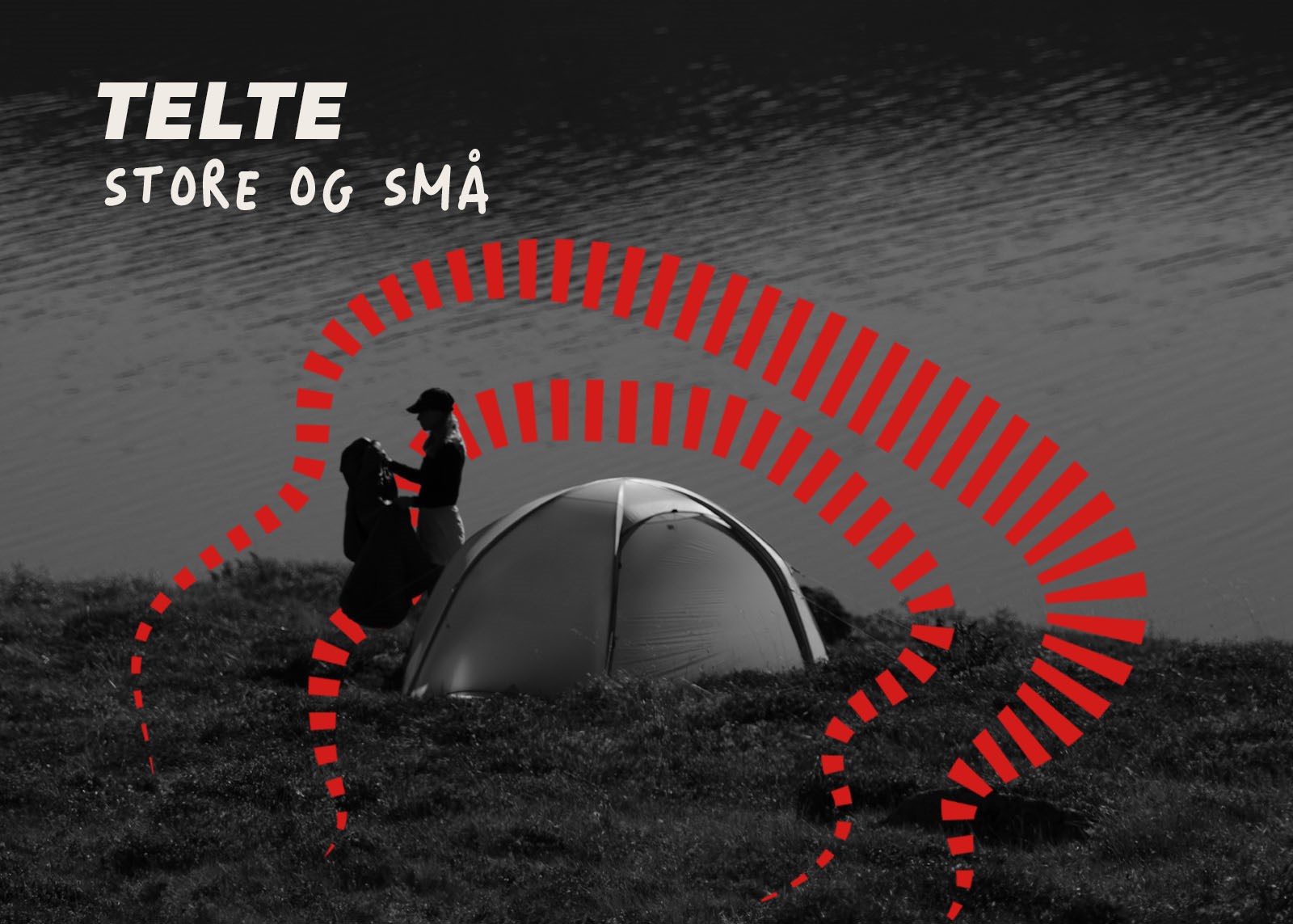 Kvinde der er ved at gøre klar til natten i telt