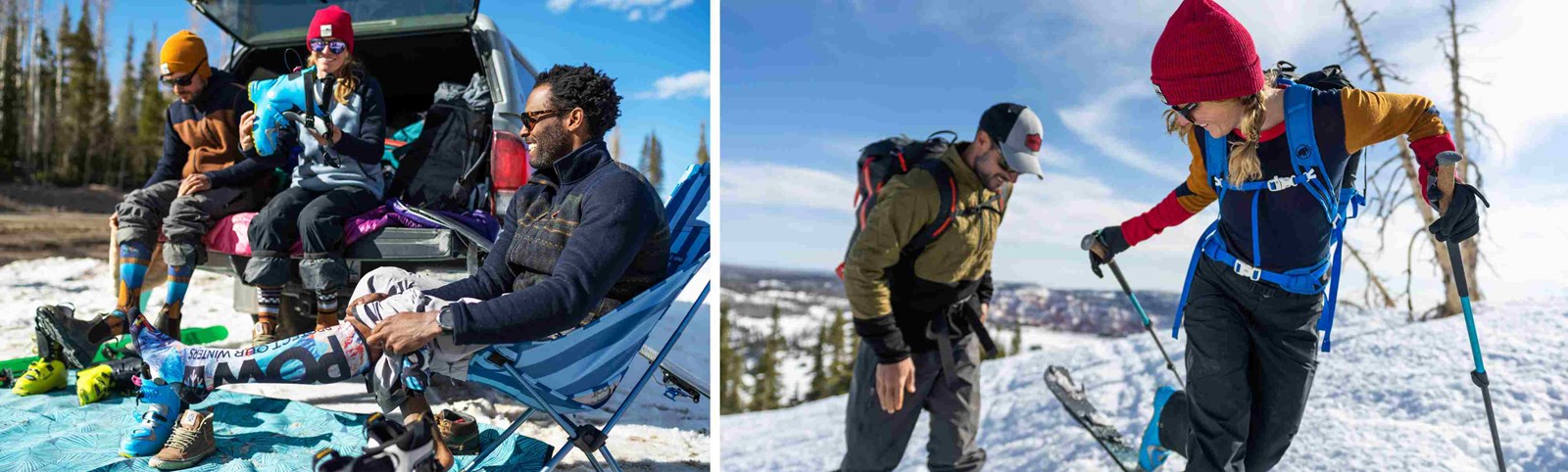 Folk på ski, iført Smartwool.