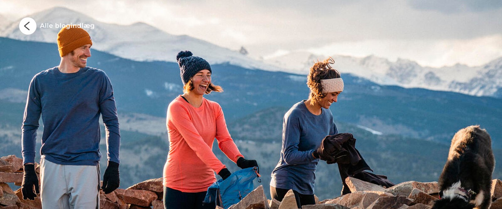 Tre personer på tur iført SmartWool baselayers.