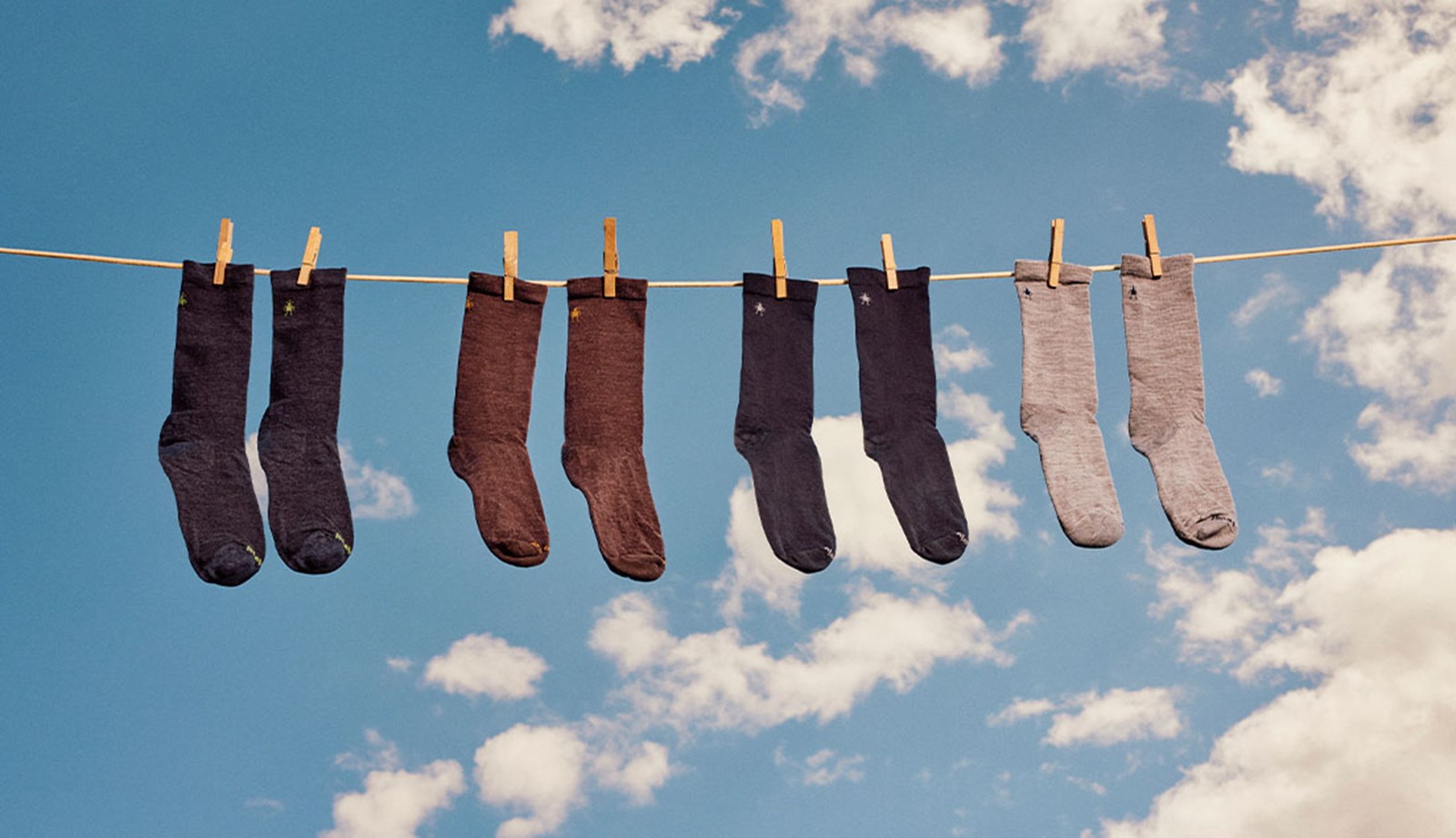 Sokker på en tørresnor.