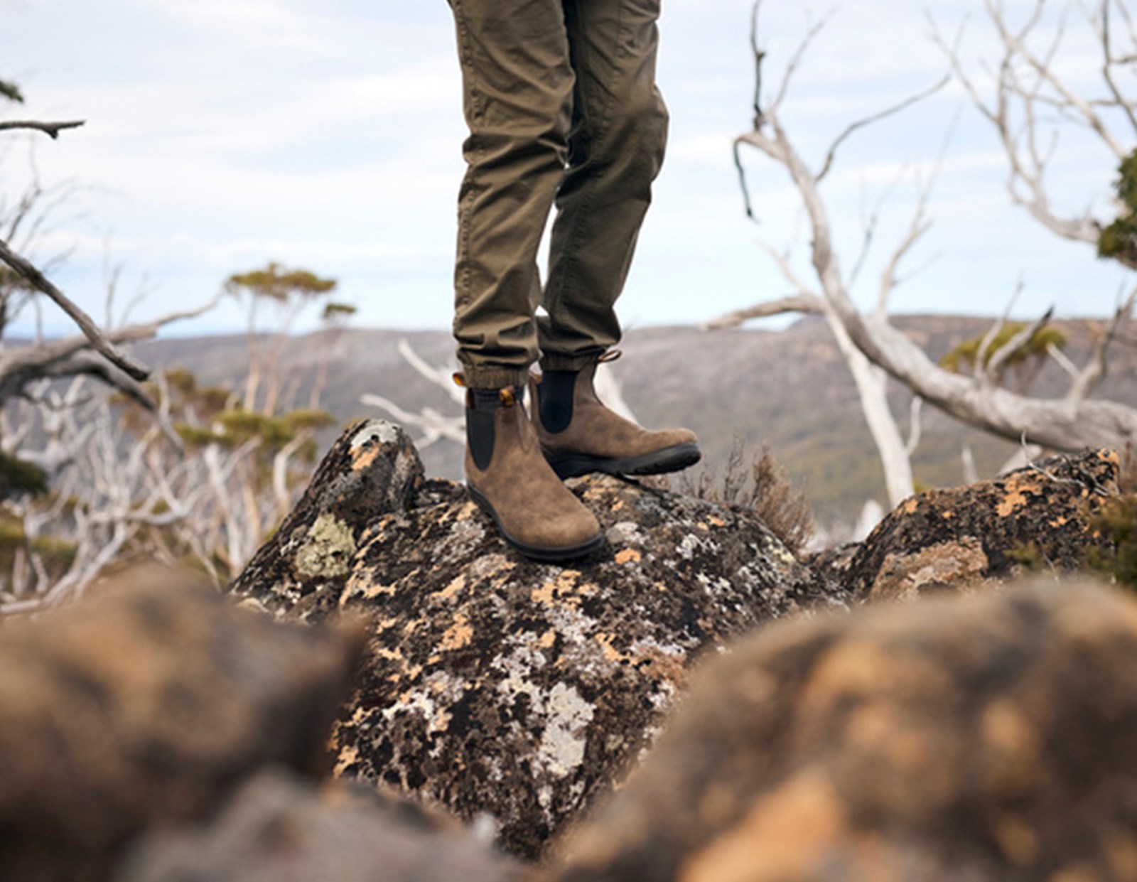 Blundstones i naturen.