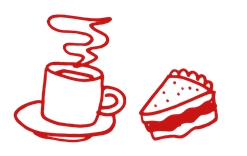 kaffe og kage illustration