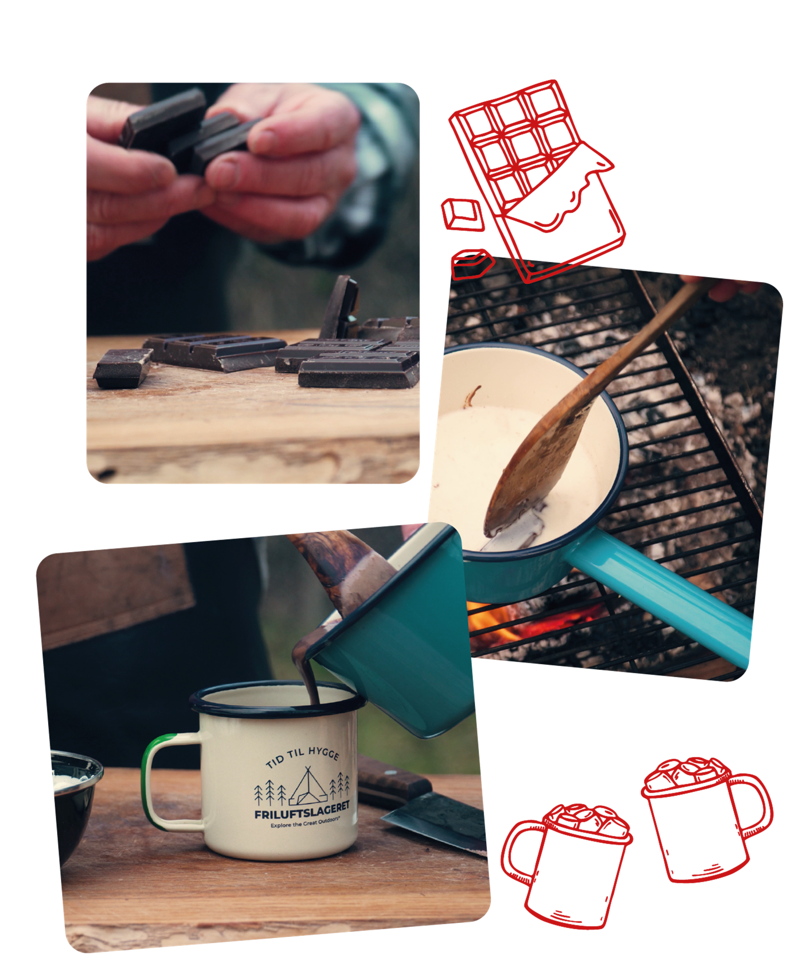 Fremgangsmåde på varm chokolade over bål.