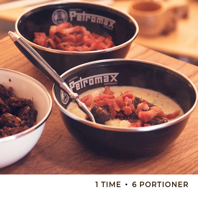 Rustik kartoffel porre suppe på teltovn