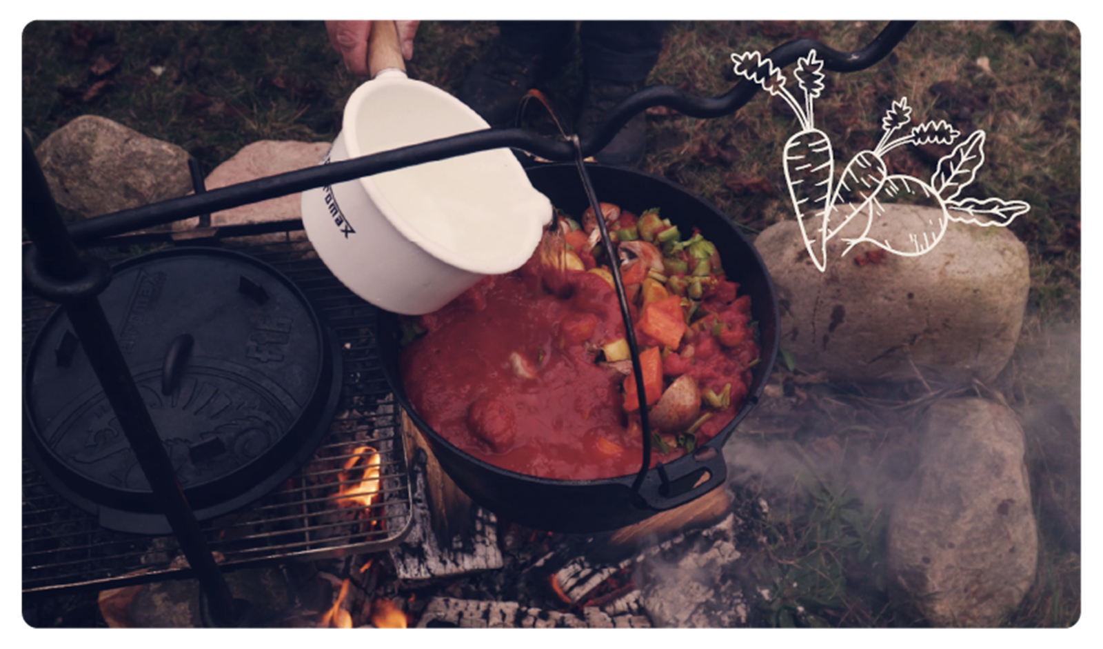 Ben hælder vand i gryden