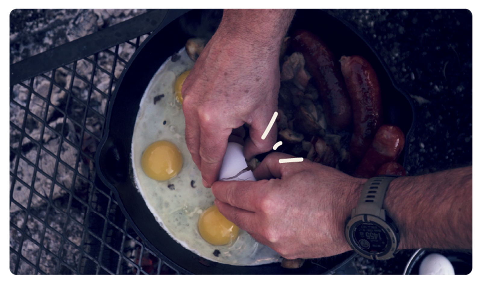 Nem morgenmad over bål