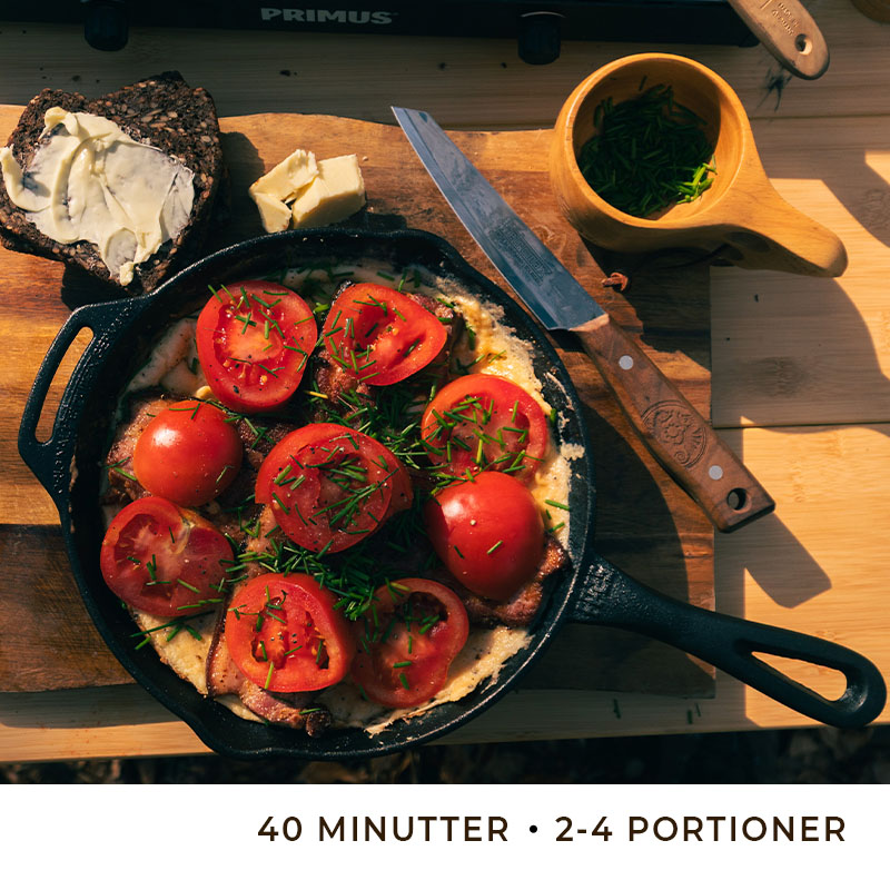 Æggekage med tomat og bacon