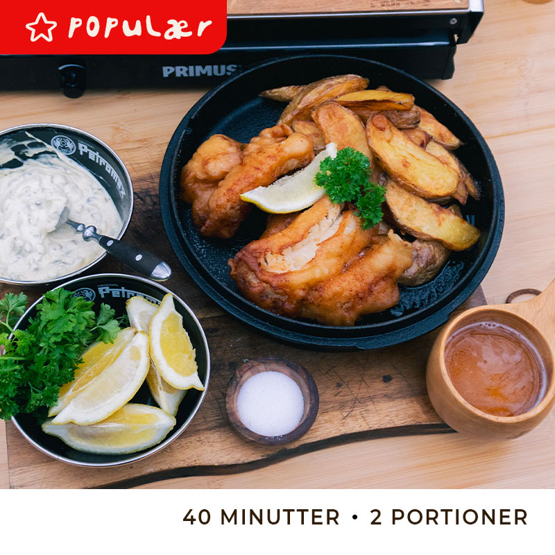 Fish'n'chips med tartarsauce 