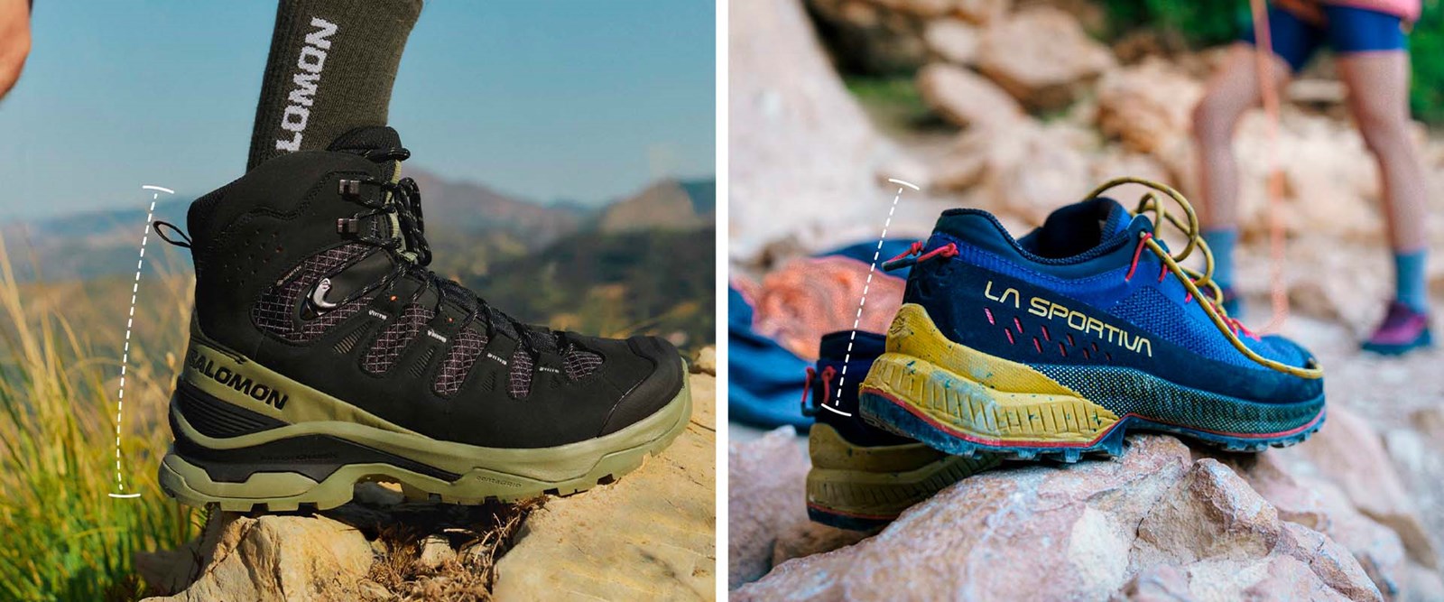 Højskaftet og lavskaftet sko.