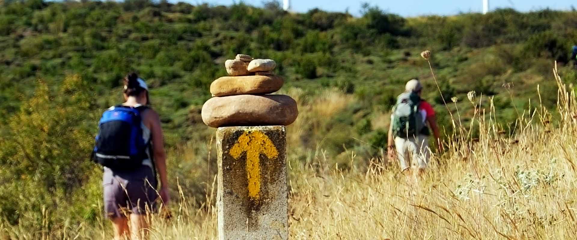 Pilgrimme på vej ad Caminoen.