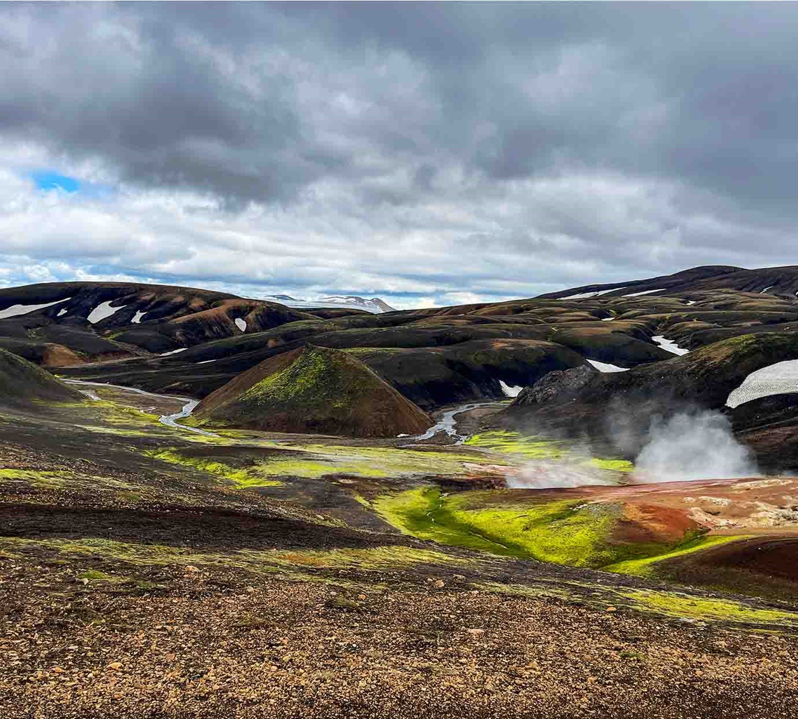 Geotermiske områder på Laugavegur.