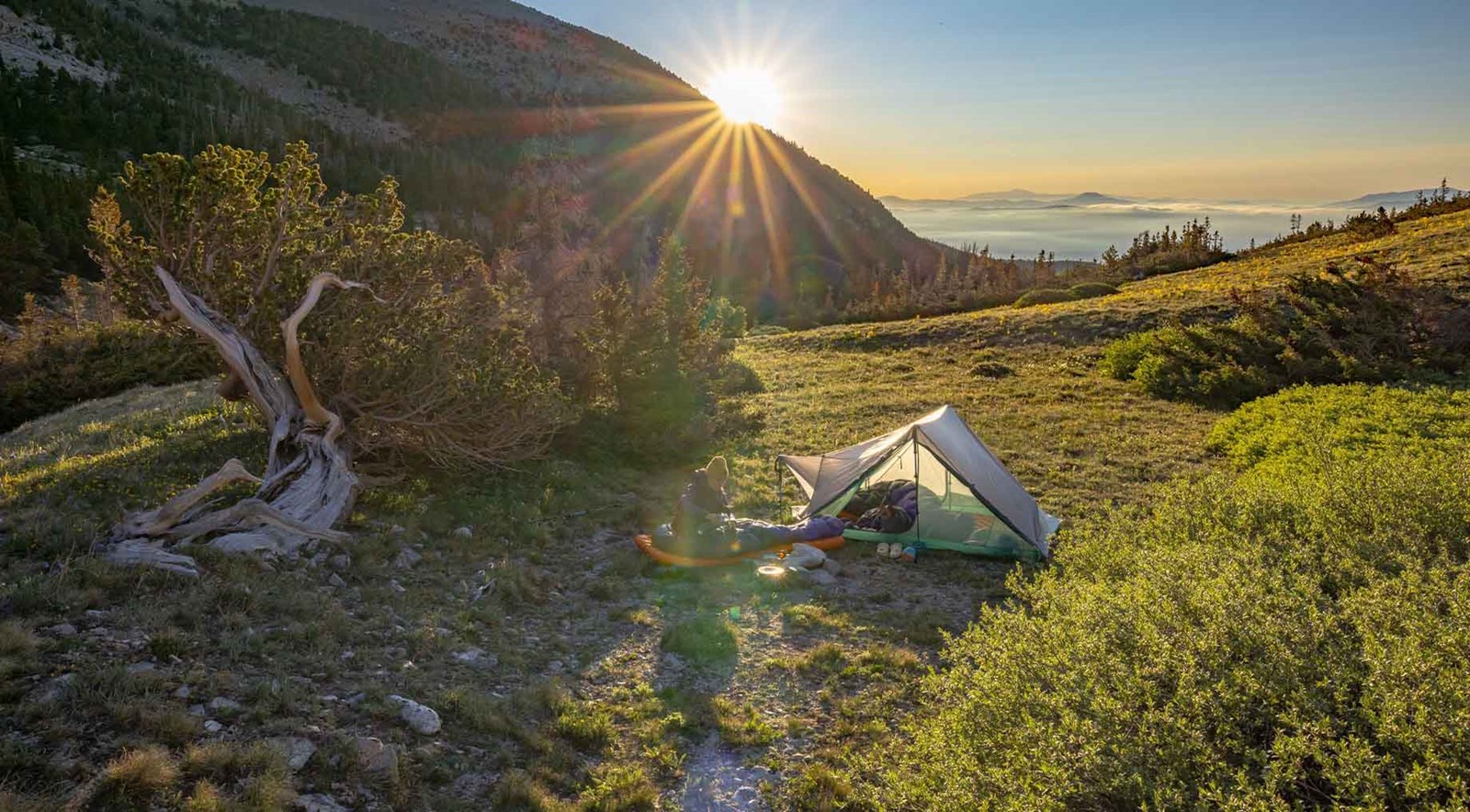 Big Agnes telt med god udsigt.