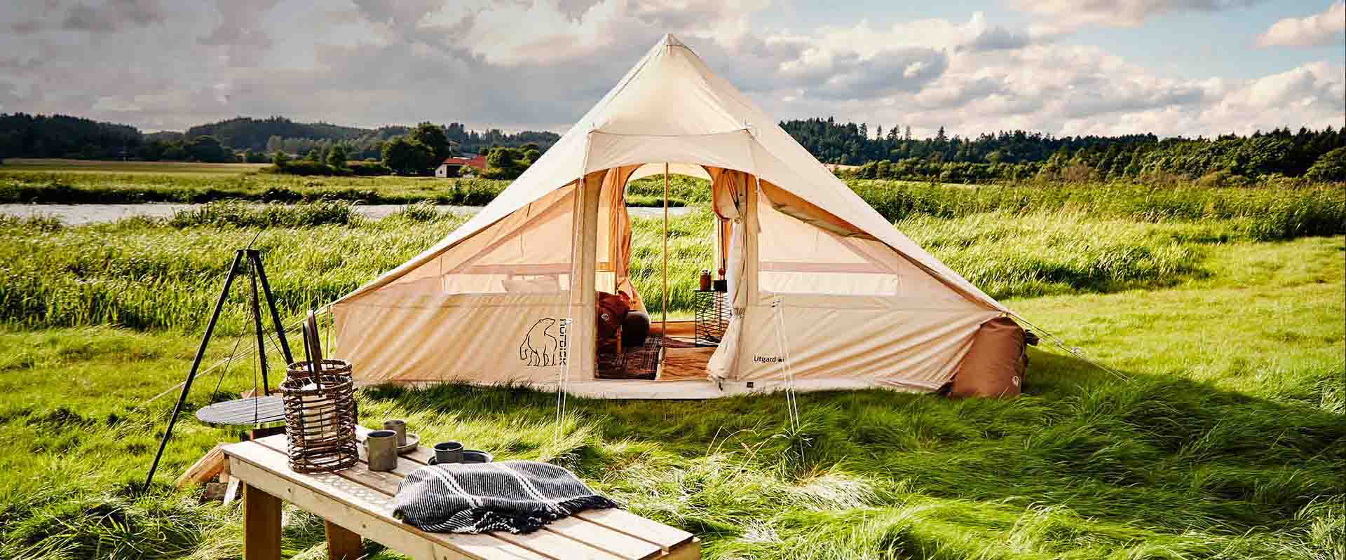 Nordisk glamping telt.