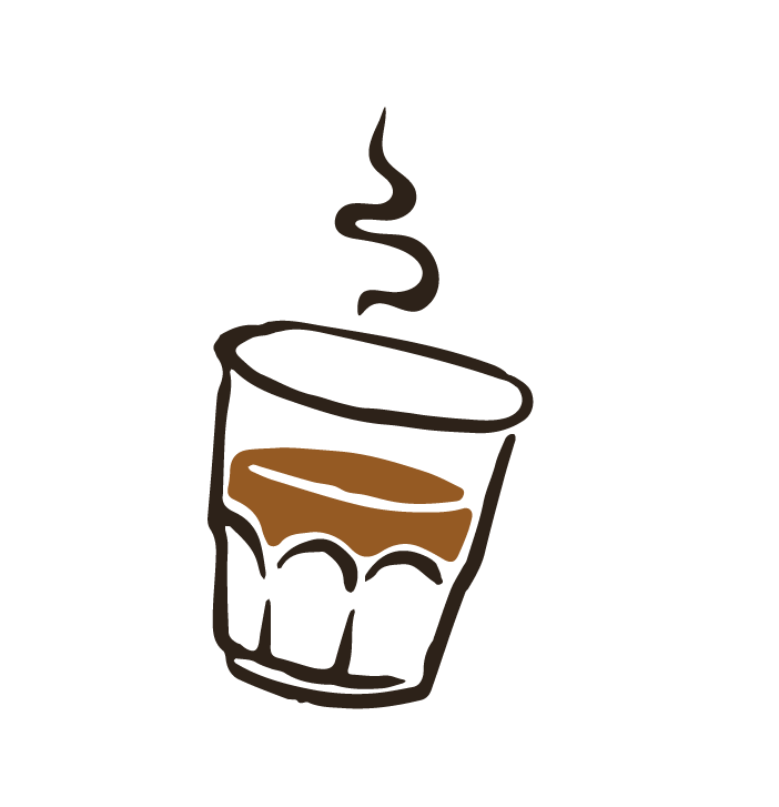 Illustration af en kop kaffe med espresso og crema
