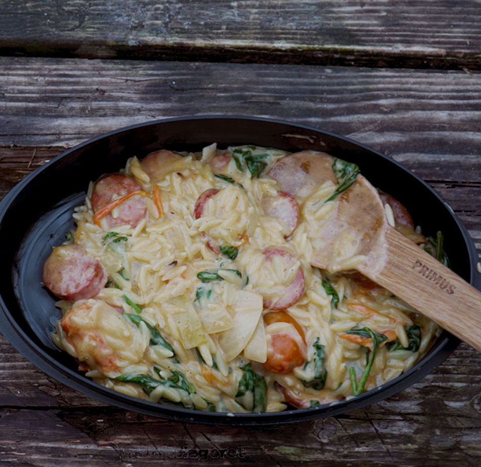One pot orzo med chorizo